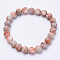 Natural Red Line Jasper Beaded Stretch Bracelets, Round, 1-3/4 inch~2-1/8 inch(48~54mm)