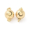 Brass Box Clasps, Cadmium Free & Nickel Free & Lead Free, Round, Golden, 12x9mm, Hole: 1.6mm