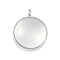 304 Stainless Stee Locket Pendants, with Glass, Flat Round Charm, Stainless Steel Color, 31x24x14mm, Hole: 5mm