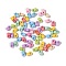 Spray Paint Alloy Beads, Lock, Mixed Color, 6.5x4x2.5mm, Hole: 1.5mm