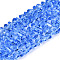 Transparent Glass Beads Strands, Triangle, Faceted, Dodger Blue, 3~3.5x4~4.5x4~4.5mm, Hole: 0.8mm, about 121~131pcs/strand, 14.37~15.35 inch(36.5~39cm)