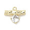 Brass Micro Pave Cubic Zirconia Charms, Rectangle, Golden, 11.5~12x14x3mm, Hole: 1.2mm