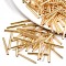 Electroplate Glass Bugle Beads, Round Hole, Metallic Colours, Golden Plated, 25x2.5mm, Hole: 1mm, about 1800pcs/bag