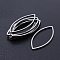 Non-Tarnish 201 Stainless Steel Linking Rings, Laser Cut, Horse Eye, Stainless Steel Color, 27x13x1mm, Inner Diameter: 24x11mm