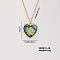 Vintage Brass Micro Pave Cubic Zirconia Heart Pendant Necklace for Women, Golden, 15.75 inch(400mm)