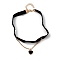 Alloy & Velvet Heart Pendant Choker Necklaces for Women, Golden, Black, 12.20 inch(31cm)