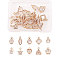 Alloy Cubic Zirconia Charms, Light Gold, 12x7x5.5mm, Hole: 1mm, 20pcs/box,
