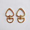 Heart Alloy Swivel Clasps, Push Gate Snap Clasps, Light Gold, 4.6x2.7x0.4cm, Hole: 14.5x7mm