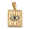 304 Stainless Steel Enamel Pendants, with 201 Stainless Steel Bails, Rectangle with Eye, Cold, 21x15.5x2mm, Hole: 3x7mm