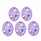 3D Printed Acrylic Pendants, Christmas, Oval, Lilac, 39.5x28.5x2.5mm, Hole: 1.6mm