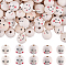 100Pcs 5 Styles Printed Wood European Beads, Wooden Large Hole Round Beads with Smiling Face Print, Undyed, BurlyWood, 19~20x17.5~18mm, Hole: 5mm, 20pcs/style