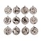 Non-Tarnish (Defective Closeout Sale: Scratched) 201 Stainless Steel Pendants, Laser Engraved Pattern, Flat Round with Constellation, Stainless Steel Color, 23x20x1.5mm, Hole: 2mm