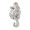 304 Stainless Steel Pendants, Sea Horse Charm, Stainless Steel Color, 30x14x2.5mm, Hole: 1.2mm