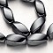 Non-magnetic Synthetic Hematite Beads Strands, Twisted Oval, Original Color, 20x10mm, Hole: 1mm, about 20pcs/strand, 15.7 inch