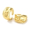 Brass Open Cuff Ring, Cadmium Free & Nickel Free & Lead Free, Twist Wide Band Rings, Real 18K Gold Plated, Inner Diameter: 18mm