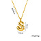 304 Stainless Steel Chunky Initial Pendant Necklaces, Real 18K Gold Plated, Letter S, 15.75 inch(40cm)
