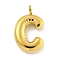 Ion Plating(IP) 304 Stainless Steel Pendants, Letter Charm, Golden, Letter C, 11.5x10x3mm, Hole: 2mm