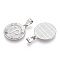 Brass Pendants, Cadmium Free & Nickel Free & Lead Free, Twelve Constellations, Flat Round, Platinum, 24x20.5x2mm, Hole: 3.5x7mm