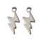 Non-Tarnish 201 Stainless Steel Charms, Lightning Charm, Stainless Steel Color, 12x5x0.7mm, Hole: 1.2mm.