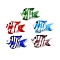 Handmade Lampwork Beads, Fish, Mixed Color, 17~18x24~26x15~16mm, Hole: 1.1mm