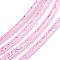 Eco-Friendly PVC Synthetic Rubber Cord, with Paillette/Sequins Inside, Pink, 6mm, about 0.98~1.31 yards(0.9~1.2m)/strand