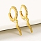 S925 Sterling Silver Cubic Zirconia Lightning Hoop Earrings, Chic Style, Golden, 21x11mm