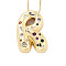 Brass Micro Pave Cubic Zirconia Letter Pendant Necklaces, Real 18K Gold Plated, Letter R, 17.40~17.80 inch(44.2~45.2cm), Pendant: 29.5x20.5mm