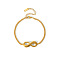 Elegant Stainless Steel Infinity Link Bracelets, Curb Chain Bracelets for Women, Real 18K Gold Plated, 6-7/8 inch(17.5cm)