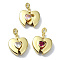 Rack Plating Real 18K Gold Plated Brass Pendants, with Cubic Zirconia, Long-Lasting Plated, Lead Free & Cadmium Free, Heart, Mixed Color, 21x18.5x7.5mm, Hole: 4mm