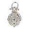 Rack Plating Brass Bead Cage Pendants, For Chime Ball Pendant Necklaces Making, Long-Lasting Plated, Round, Platinum, Tray: 16.5mm, 31x20x18mm, Hole: 5.6x5.4mm