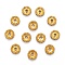 Iron Crystal Rhinestone Spacer Beads, Grade A, Rondelle, Waves Edge, Golden, 10x3.5mm, Hole: 2mm