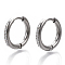 201 Stainless Steel Huggie Hoop Earrings, with 304 Stainless Steel Pins and Crystal Rhinestone, Ring, Stainless Steel Color, 17x2.5mm, Pin: 1mm