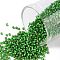 TOHO Round Seed Beads, Japanese Seed Beads, (27BF) Matte Silver Lined Teal, 15/0, 1.5mm, Hole: 0.7mm, about 3000pcs/10g