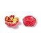 PVD Vacuum Plating Resin Beads Cap, AB Color Plated, DIY Accessories, Flower, Orange Red, 8x3mm, Hole: 1.2mm