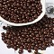 6/0 Opaque Baking Paint Glass Seed Beads, Teardrop, Coconut Brown, 4.5~5x4x3~3.5mm, Hole: 0.9mm, about 125pcs/10g