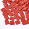 2-Hole Opaque Glass Seed Beads, Rectangle, Red, 5x4.5~5.5x2~2.5mm, Hole: 0.5~0.8mm