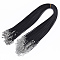 Waxed Cotton Cord Necklace Making, with Alloy Lobster Claw Clasps and Iron End Chains, Platinum, Black, 44~48cm, 1.5mm
