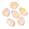 Transparent Spray Paint Glass Beads, Faceted, Nuggets, Bisque, 16.5x12.5x8.5mm, Hole: 1.2mm