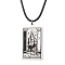 Tarot Card 201 Stainless Steel Pendant Necklaces, with Imitation Leather Cords, Stainless Steel Color, 17.60~17.87 inch(44.7~45.4cm)