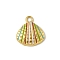 304 Stainless Steel Enamel Pendants, Golden, Shell Shape, 19.5x17.5x3.5mm, Hole: 2.5mm