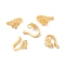 Rack Plating Brass S Hook Clasps, Long-Lasting Plated, Lead Free & Cadmium Free, Flower, Matte Gold Color, 9.7x5.7mm, Hole: 1.6mm
