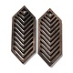 Полые подвески из орехового дерева WOOD-G018-05-1-2