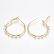 Латунные серьги-кольца с застежкой сзади KK-T038-247G-2