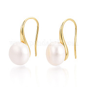Серьги-подвески из натурального жемчуга из латуни PEAR-N020-08C-01