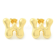 Серьги из латуни с покрытием стойки EJEW-S222-01G-W