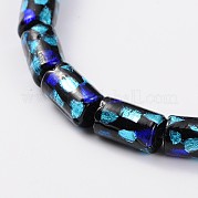 Ручной работы из золота и серебра фольга стеклянные бусины столбцов LAMP-L041-01B
