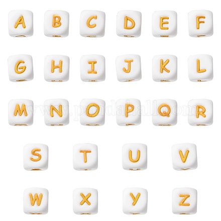 26шт 26 стиля силиконовые бусины SIL-YW0001-06-1