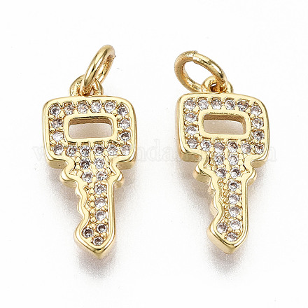 Латунные микропаве прозрачные подвески с фианитом ZIRC-S067-153-NF-1
