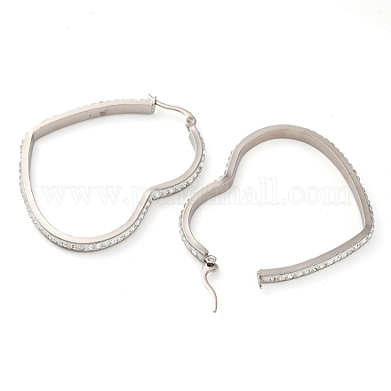 Серьги-кольца в форме сердца из нержавеющей стали 304 EJEW-S242-01P-F-1