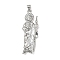 Brass Pendants, Cadmium Free & Lead Free, Saint Jude, Religion, Platinum, 42.5x14.5x7mm, Hole: 3.5x3.5mm